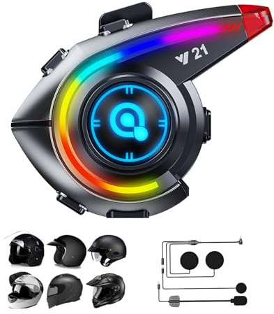 Casque de moto mains libres Bluetooth avec microphone 2 en 1 IP56 étanche Casque de moto sans fil avec suppression du bruit Écouteurs avec micro pour l'équitation, le ski, le cyclisme et la musique