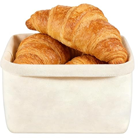 MJFENDAI Leinen Brotbeutel, Brotkorb Stoff für Einzugsgeschenke Wohnung, 38cm X 22 cm Wiederverwendung Brötchenkorb zum Frischhalten Leinen für Brot, Nüsse, Obst, Gemüse, Körner