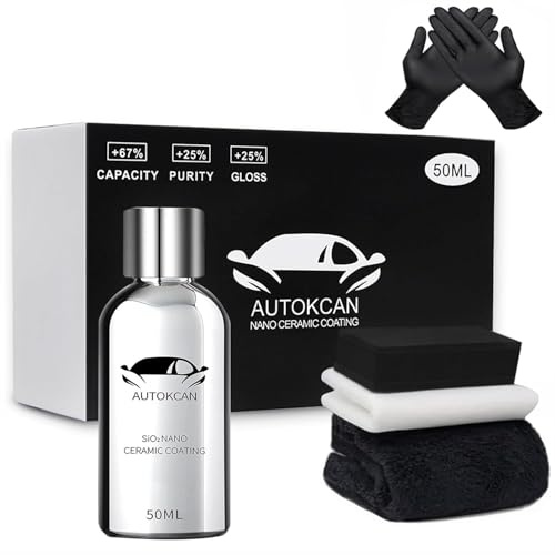 Keramikversiegelung Auto, Graphene Ceramic Coating, Keramikversiegelung für Autos, Ultrahochglanz, Extrem Hydrophob, Nano-Versiegelung für Lackschutz Nano Versiegelung Auto (50ML-10H)