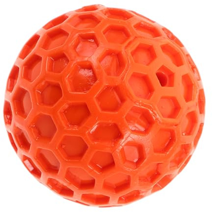 Hemobllo Pelota para Perros Chirriante de Goma Natural Resistente y para Cachorros y Pequeñas Diseño de Panal Fácil de Limpiar para Interior y Exterior Pequeño Naranja