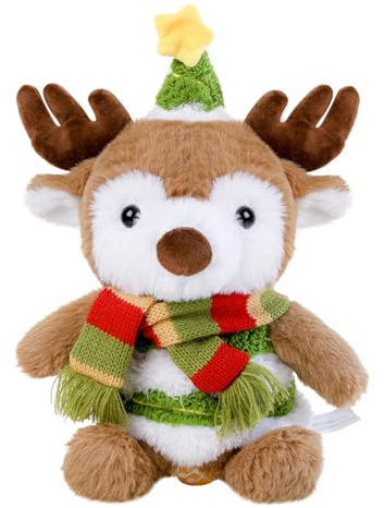 LLUKEME Reindeer Stuffed Animal Dancing Singing Plush with Music Light Voice Mimicking Function for Kids Adults Gifts