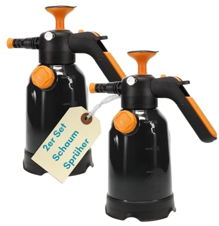 2er Set Schaumsprüher Auto 2in1 Drucksprüher 2 L Schaumpistole Autowäsche Schaumkanone Vorreiniger Auto Sprühflasche Pumpflasche Pumpsprüher Foam Sprayer