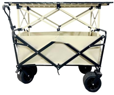 Chariot de plage pliable et robuste - Chariot utilitaire polyvalent pour les événements en plein air, les marchés fermiers et les marchés nocturnes - Facile à transporter vos besoins