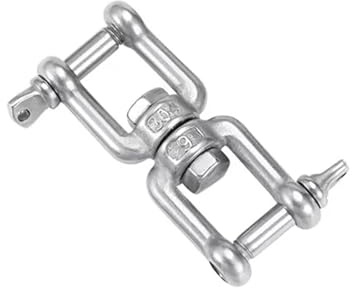 YShiuoL Giratorio de Doble Extremo 10 Piezas De Acero Inoxidable 304 con Doble Extremo Giratorio For Colgar Sillas, Columpios, Bolsas Arena, Hamacas Yoga(XX,M6)