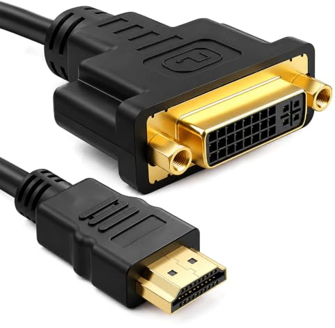 ZHNAGYELUO HDMI to DVI Cable Adapter, Bi-Directional DVI Female to HDMI Male Cable Converter 1080p Full HD 60Hz for PC TV Projector Gaming Consoles Monitors