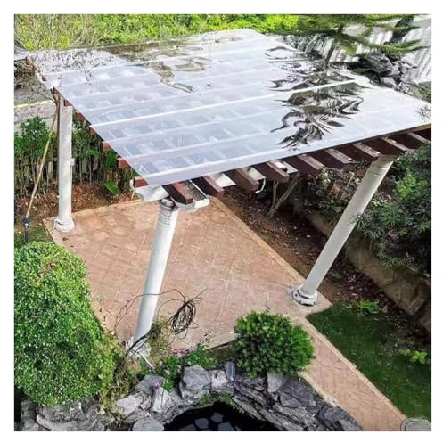 Dachplatten aus Polycarbonat, Schlagfestes PC Platten Transparente Gewächshausplatten for Garten, Vordächer, Fenster, Terrasse(2x32.8ft)