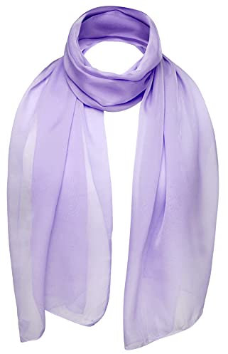 Basic Sense Plain Chiffon Soft Sheer Scarf, Lilac