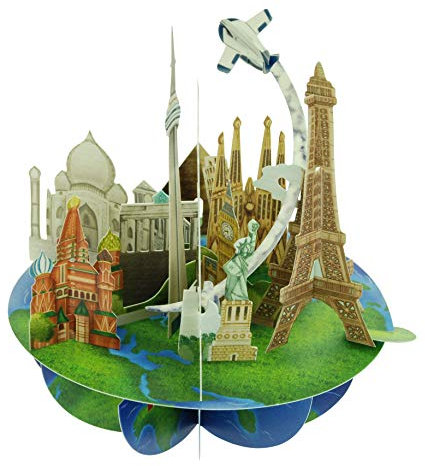 Santoro 3D Pirouette Grußkarte Travel The World