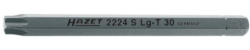 HAZET Bit 2224SLG-T30, 5/16 Zoll (8 mm) Sechskant, Innen TORX Profil | Antrieb 5/16 Zoll (8 mm) Sechskant massiv, Abtrieb Innen TORX Profil, Sechskant-Antrieb ISO 1173 C8 (5/16″), TORX 5.52 mm