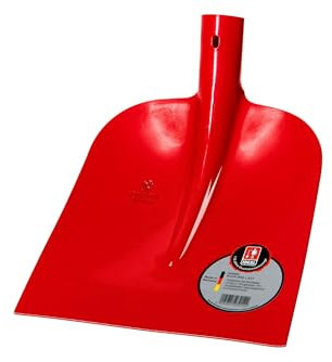 RUHR-BRILLANT Holsteiner Sandschaufel | ohne Stiel | rotes Schaufelblatt 270×250 mm, gehärtet, pulverbeschichtet, verstärkte Schwerlastdülle ¾ gehoben, Profi-Schaufel für BAU, Tiefbau und Gartenbau