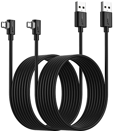 SUNGUY Micro USB Kabel 90 Grad, 2 Stück 3m 18W USB auf Micro USB Ladekabel USB 2.0 Datenübertragung Kompatibel mit Galaxy S7 Edge S6 S5, Moto E6 5 4, Xperia Z5, Kindle Fire, LG