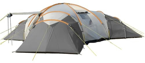 Skandika Turin 12 Sleeper 12 man tent | big dome tent, 3 rooms, Sleeper Technology with dark cabins, large living area, family tent, waterproof, porch, tent 12 person, 12 berth camping tent