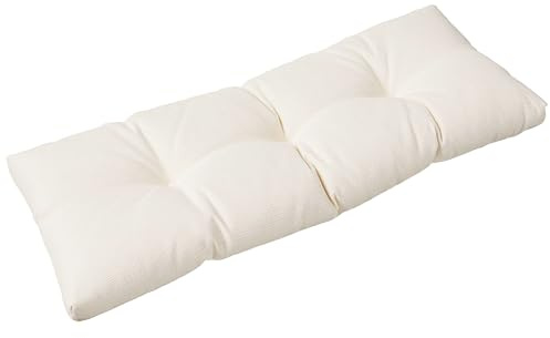 Klear Vu The Gripper Non-Slip Tufted Bench Cushion for Indoor Furniture, Assembled in USA, Entryway Storage, Bay Window, Corner Nook or Piano Seat, 35 Inches, Solid Ivory