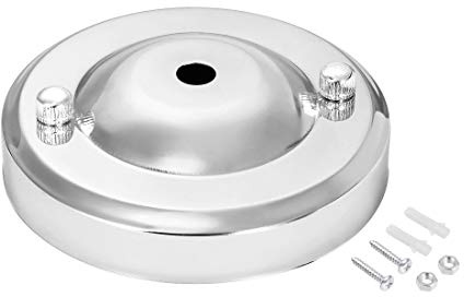 sourcing map Lampe Metall Deckenbaldachin, Retro Licht Baldachin Satz, für Lampen Zubehör DIY, Küche, 104mm 4,1 Zoll Chrom