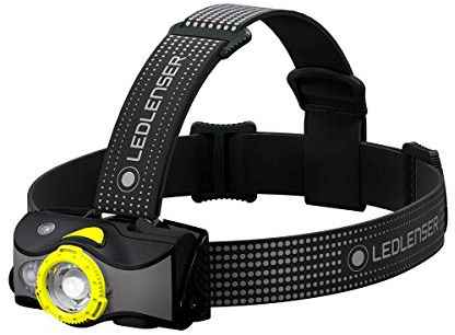 Ledlenser MH7 Torcia Frontale LED da Outdoor, Nera/Gialla, Ricaricabile con Batteria, 600 Lumen, autonomia Fino a 60 Ore, Luce Rossa, Possibile Uso con 2 batterie AA, Blocco per Il Trasporto