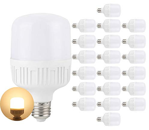 Mengjay 20 Stück 13W E27 LED Lampe 1300 Lumen, Kein Flackern und warmweiß E27 LED Leuchtmittel Ersatz 125W Halogenlampe, 360° Abstrahlwinkel, nicht dimmbar