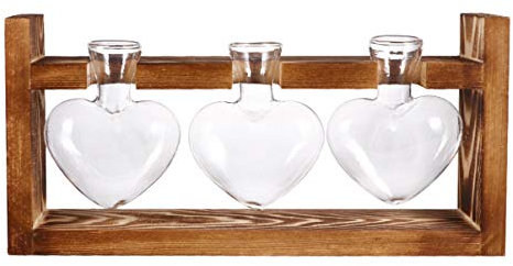Cabilock 3piezas Jarrón De Vintage para Hidroponicas con Soporte De Madera De Forma De Decoración Artística y Ocasiones Especiales