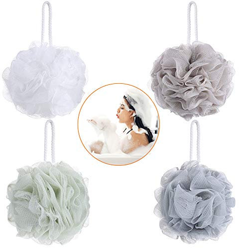 MCSQK 4 Pz Morbide Spugne da Bagno Esfolianti Spugne in Luffa per Doccia, Mesh loofahs Spazzola per il Corpo Spazzola per le Donne gli Uomini Esfoliare la Pelle Pulita lenire la Pelle