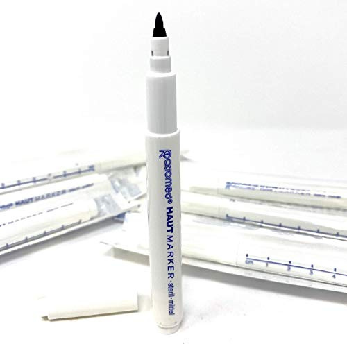 INKgrafiX® SET 3x Steriler Hautstift/Hautschreiber - Skinmarker Violett Ratiomed - mit Lineal - Tattoo Piercing - IG56740 - Stift Tattoostift
