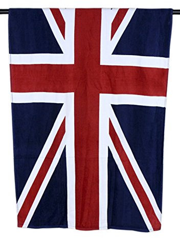 Large British Beach Towel Soft Microfiber Union Jack Pattern Bath Towels Holiday Spa Towel Quick Dry Sauna Towels Highly Absorbent Swimming Pool Body Wrap Unisex Light Travel Blanket Pillow Towel