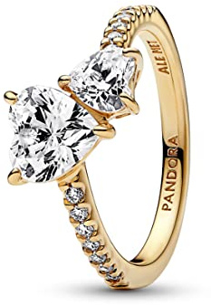 Pandora Bague Femme Double Coeur Scintillant Or 161198C01