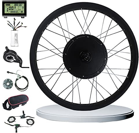 Oiyekntd 20 26 Hinterrad-Elektrofahrrad-Umwandlungskit, 72 V 3000W E-Bike leistungsstarker Hub-Hub-Motor-Kit mit intelligentem Controller und PAS-System für Schneerad,72V3000W-20inch