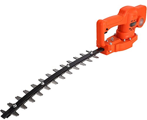 Recortadora de setos eléctrica sin escobillas, Recortadora Manual Recargable de Doble Hoja, poda de arbustos de 24 V para Park Courtyard Side Street (batería de Litio Naranja de 10 Ah) (batería de li
