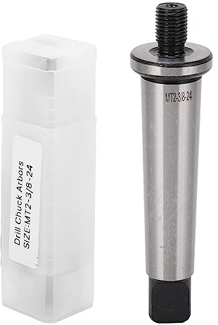 Drill Chuck Arbor MT2 Hardened Steel 3/8in-24 Threaded Adapter for Lathe Tapping Machines Precision Morse Taper Connection Durable Tooling