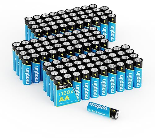 Maplin 120x AA LR6 1.5V Alkaline Batteries 10 Year Shelf Life High Performance
