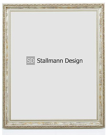 Stallmann Design Barockrahmen “OIA” | 20x20 cm | Vintage | Echtholz-Bilderrahmen antik | mit Kunstglas | Fotorahmen aus Holz im Vintagestyle