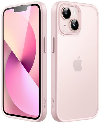 JETech Matte Hülle für iPhone 13, Rosa | Robuster Schutz, Matte Rückseite, Anti-Fingerabdruck, Stoßfestes Design