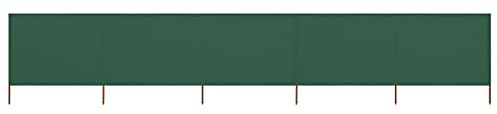Homgoday 5-delat vindskydd, vikbart, strandskydd, insynsskydd, stängselskydd för camping, balkong, terrass, trädgård, staket, strand, 600 x 120 cm, grön
