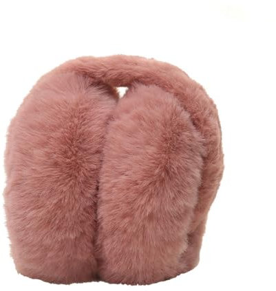 Yurosiay Ohrenwärmer Damen Winter Plüsch Ohrenschützer Faltbare Einfarbige Fell Ohrenwärmer Outdoor Verstellbarer Plüsch Earmuffs Weiche Kälteschutz Ohrenwärmer Winterzubehör 20×22cm Rosa 2#