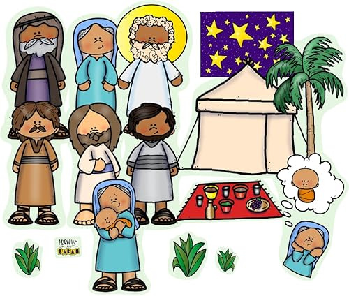 Story Time Felts Abraham & Sarah Bible Felt Set Old Testament Story Flannel Board Kids Flannelbaord (Precut- Ready to Play)