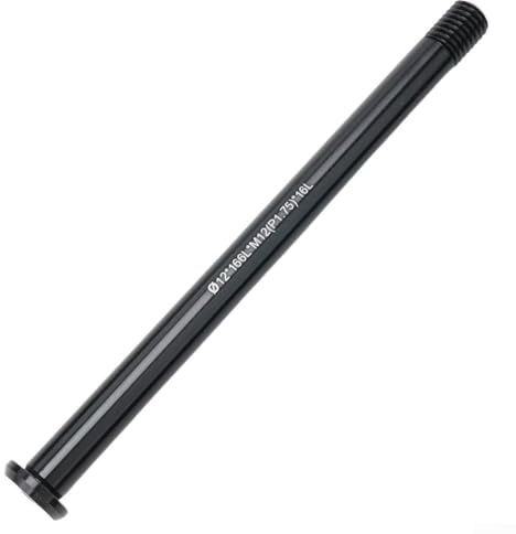 Fahrrad-Ersatz Vorderachse / Hinterachse, 12/15 mm, 122 181L, schwarz, zuverlässig und leicht (Φ12 x 180 L x M12 (Φ12 x 166 L x M12 (P1,75) x 16 L)