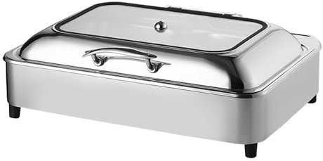 Forno A Buffet Idraulico In Acciaio Inossidabile Da 9 Litri,Riscaldamento Elettrico,Isolamento La Colazione Con Coperchio Trasparente Spesso,Riscaldatore Elettrico Pentole Calde (Doppia griglia)