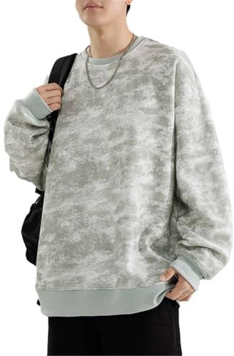 Seiizaa Sudadera de Manga Larga de otoño, Sudadera Negra para Hombre, Sudadera de punto-green01-M