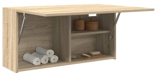 Brokky Mobile da Bagno a Parete Rovere Sonoma 80x25x40 cm Truciolato|Armadietto Bagno Sospeso da Parete Armadio Mobiletto Salvaspazio Mobile da Cucina Camera da Letto Lavatrice