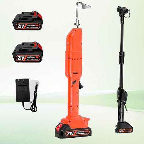 Azada cultivadora con batería de litio recargable y pértiga telescópica, herramienta de jardinería, azada eléctrica manual, herramientas de jardinería 2 en 1 con rastrillo, para aflojar la tierra y
