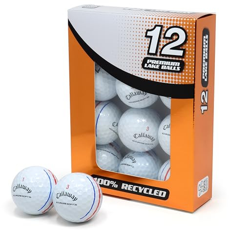 Second Chance Recycled Lake Golf Balls, 12 Pack - Grade A for Callaway Chrome Soft White