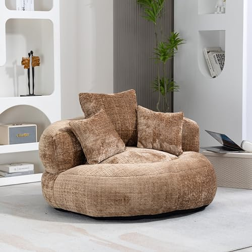 FammyLoft Bean Bag Sofa with Three Pillows, Beanbag Chair for Adults & Kids, Lazy Sofa for Bedroom,Office, Indoor & Outdoor, Coffee