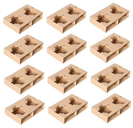 HAMPPLIES 50piezas Portavasos Doble Base Fija Corrugado Bandeja Para Bebidas Bandeja Para Para Llevar Para Cafeterías Unidades