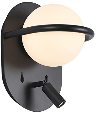 Lampada da Parete a LED, Luce da Lettura per Comodino, 7W+3W, Applique da Parete per testiera, faretto, luci da Parete Regolabili con Interruttore on-off, Bianco Caldo 3000K, Moderno apparec