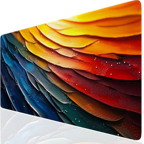Kritzeln Mauspad XXL, Gelb Mousepad 800x300mm mit Genähten Kanten, Mauspad Großes Schreibtischauflage, Gaming Mousepad Wasserdicht und rutschfest, Desk Mat Vernähte Kanten für MacBook, Laptop DE-6283
