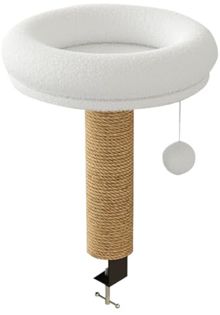 Ungtyb Cat Desk Bed - Rotatable Window Perch for Kittens | Scratch Resistant Non Slip Nest with 360° Adjustment, Balcony Shelf Use, Cozy Cushion for Indoor Home Living Room Bedroom Office