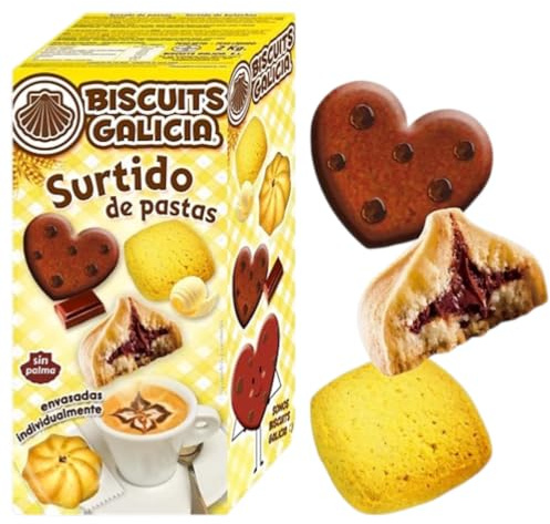 Galletas Surtidas Individuales 2 kg | Caja Formato Hostelería | Galletas Variadas para Café, Oficinas y Cafeterías | Snack Dulce para Desayunos y Pausas