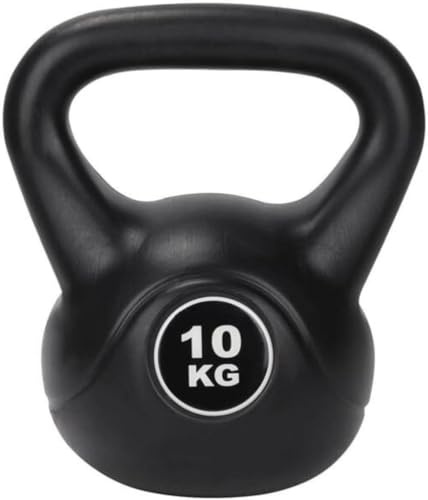 BREEZENEST Vinyl Kettlebell Hand Weight – Durable Anti-Slip Strength Training Kettle Bell for Home Gym, Cardio & Full-Body Fitness Exercise, Flat Base, Compact Design