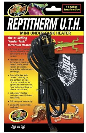 Zoo Med Reptitherm Under Tank Heater for 1-5 Gallon Reptile Terrariums