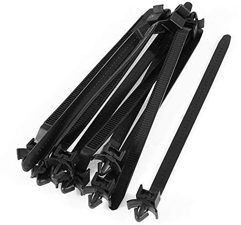 Uxcell Nylon Wing Push Mount Electrical Cable Tie, 170mmx8.1mm, 10 Pcs, Black