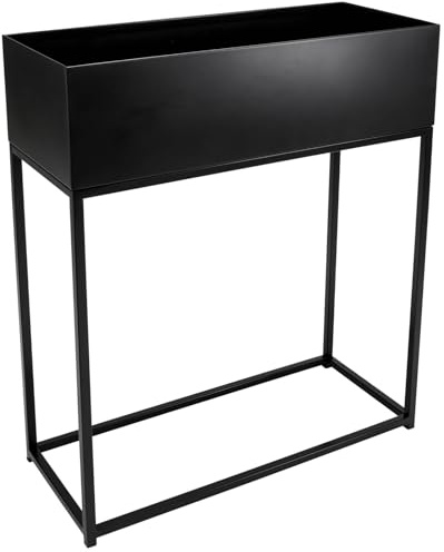 VIVANNO Pflanzbox Style - Hochbeet & Dekobox aus Stahlblech, Schwarz Matt | Wetterfester Pflanzkasten 78x60x25 cm für Innen & Außen, ideal als Kräuterbox, Blumenkasten oder moderne Getränkebar